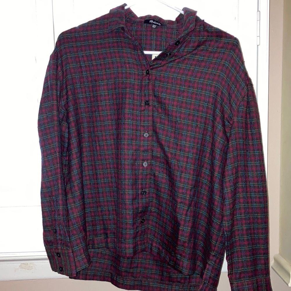 Madewell button down flannel size xxs NWT